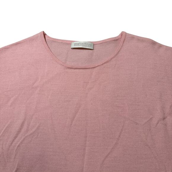 St. Emile Sweater 100% Virgin Wool Long Sleeve Tie Waist Baby Pink US Size 4 - Picture 2 of 12